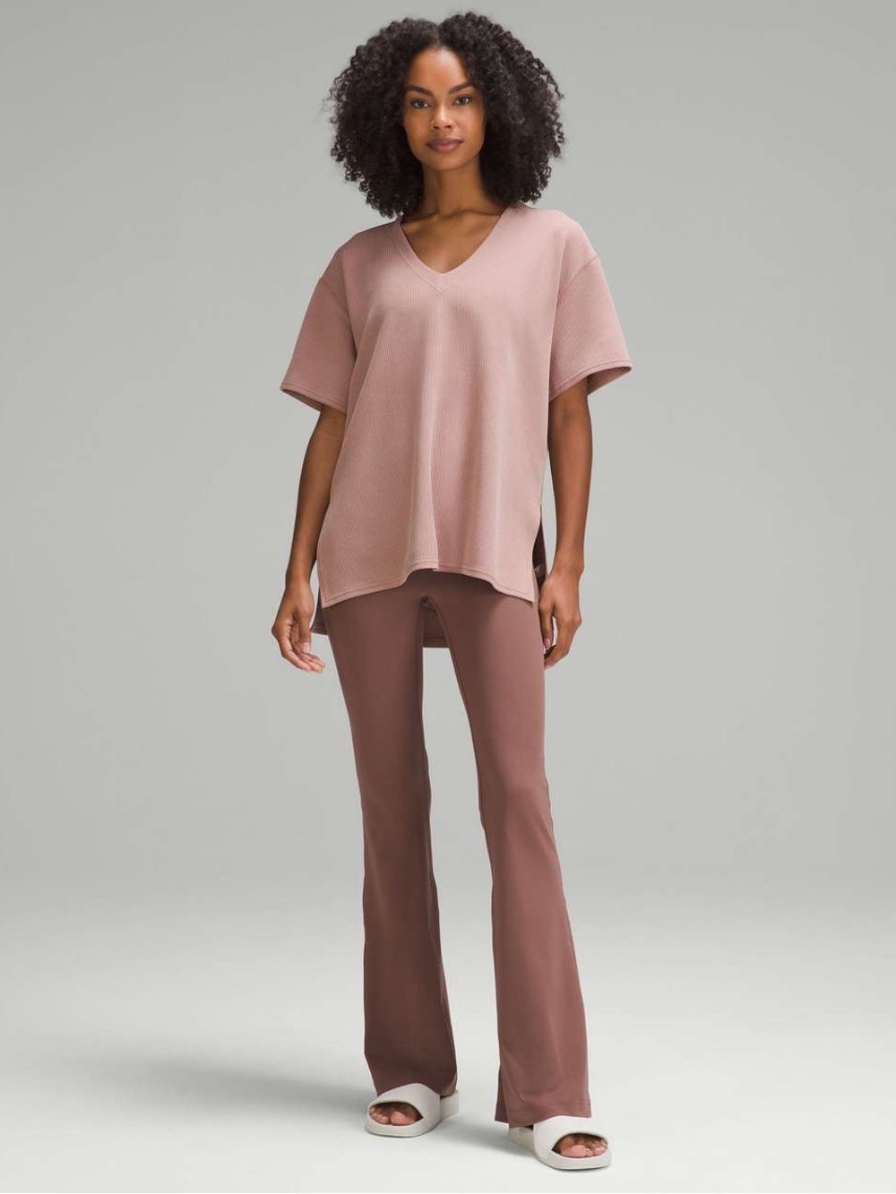 Lululemon Oversized Ribbed Softstreme™ Relaxed-Fit T-Shirt | Twilight Rose Size
